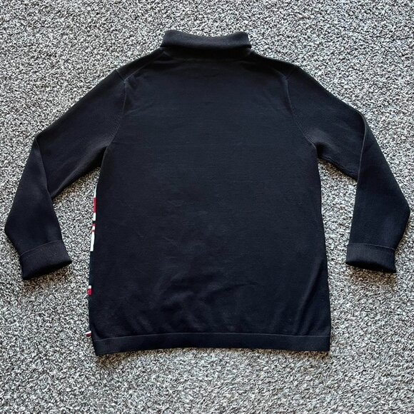 Tommy Hilfiger Turtleneck Sweater Womens XL Black/Red Striped Cotton Long Sleeve - Picture 4 of 8